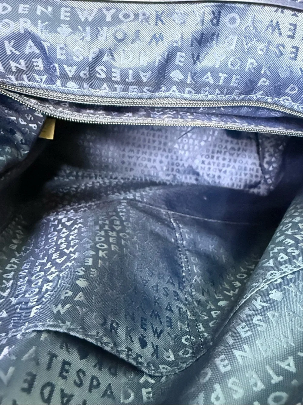 Kate Spade Kristi Medium Flap Backpack Navy Blue Leather Bag Purse